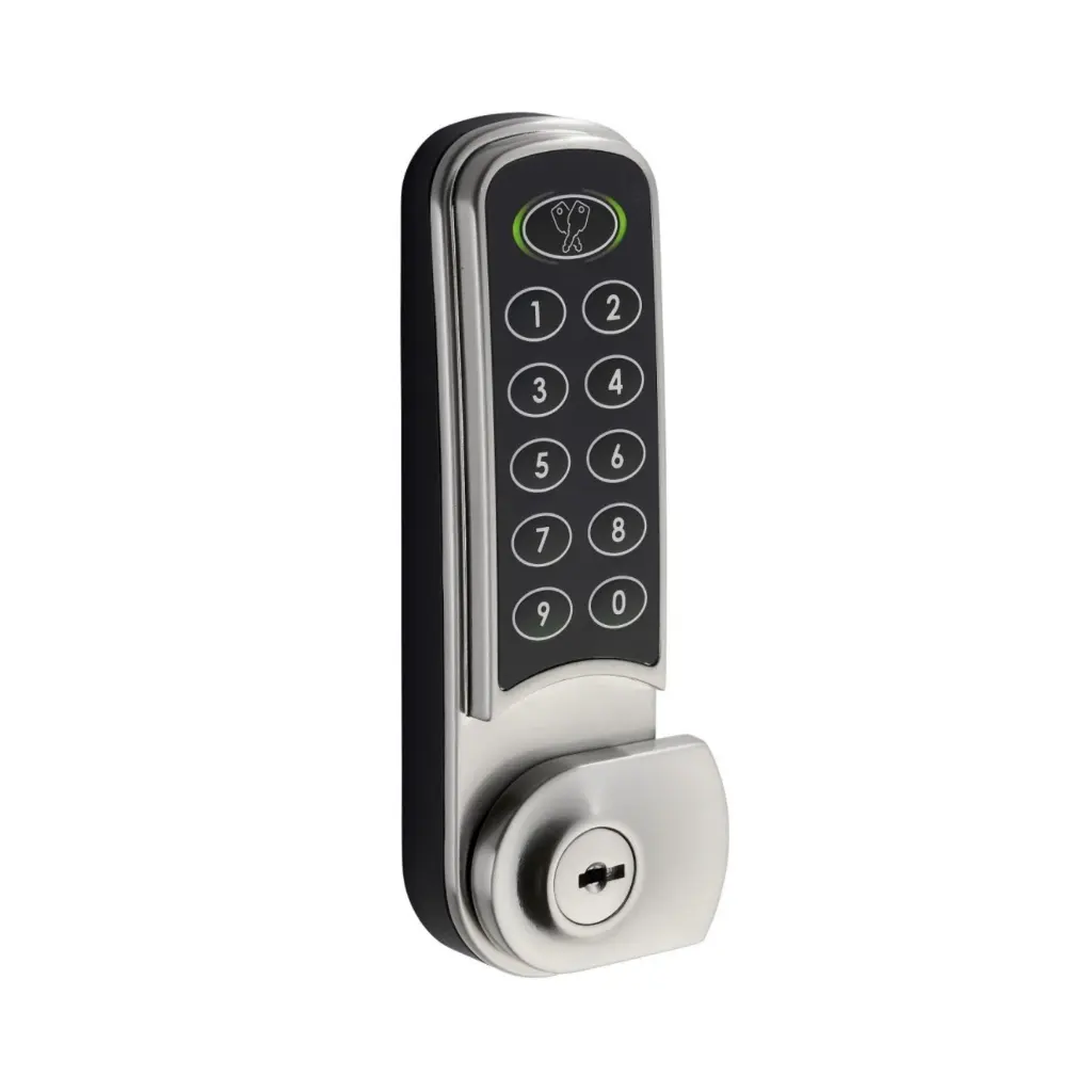 Nimbus Digital Combination Lock 3960 - Brushed Nickel - Open - Secure Lockers.webp