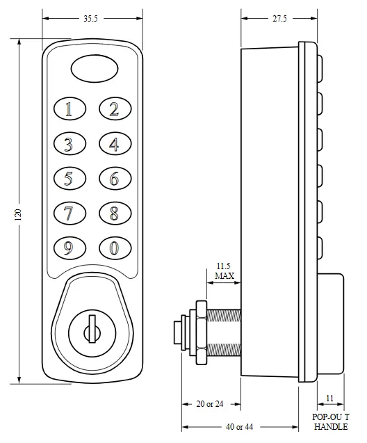 Horizon Digital Lock with Real Time Clock 3951.webp