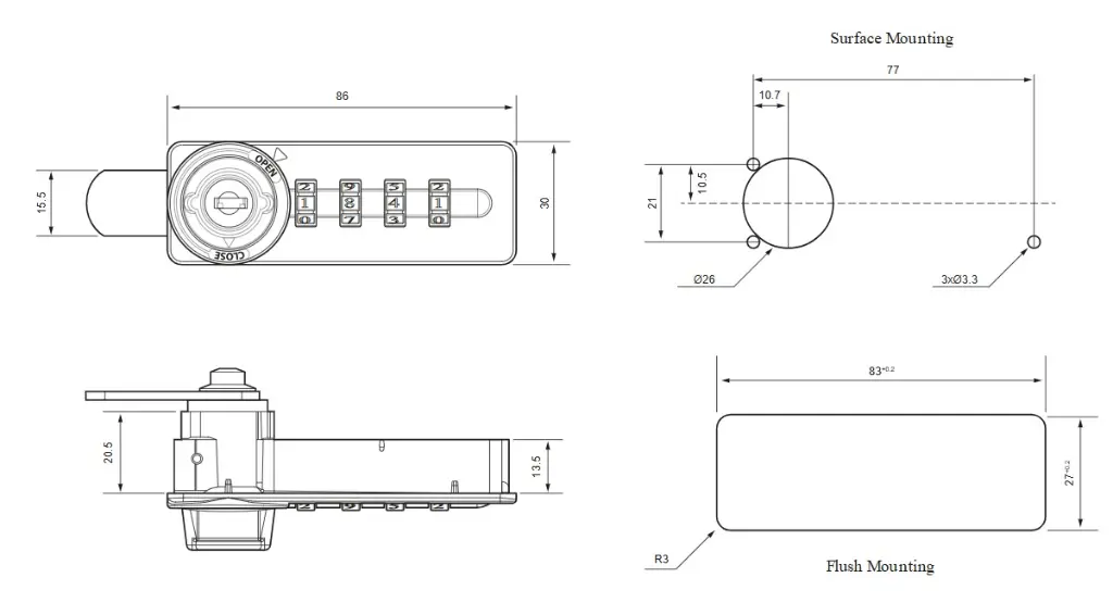Public Mode Combination Lock A285 - Secure Lockers.webp