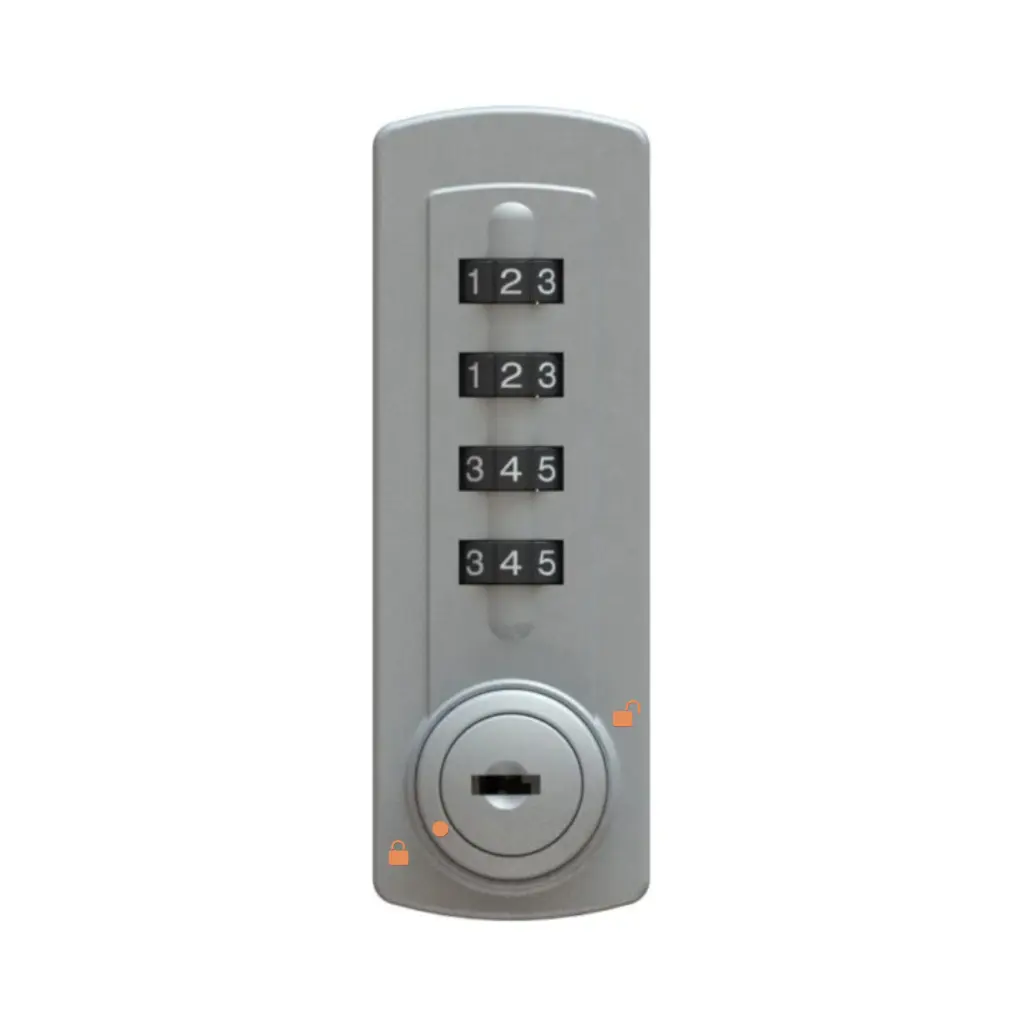 Gemini Mechanical Combination Lock 2700 - Silver - Vertical - Public - Secure Lockers.webp