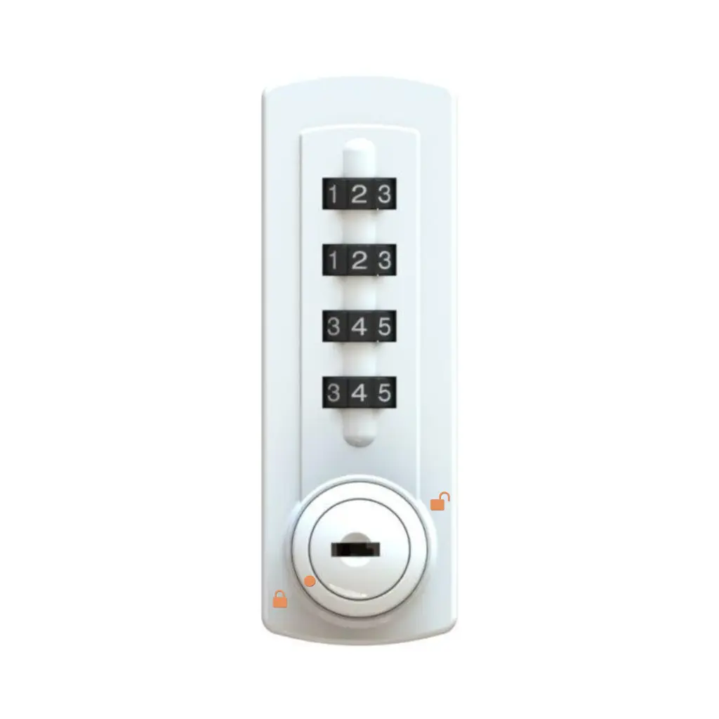 Gemini Mechanical Combination Lock 2700 - White - Vertical - Public - Secure Lockers.webp