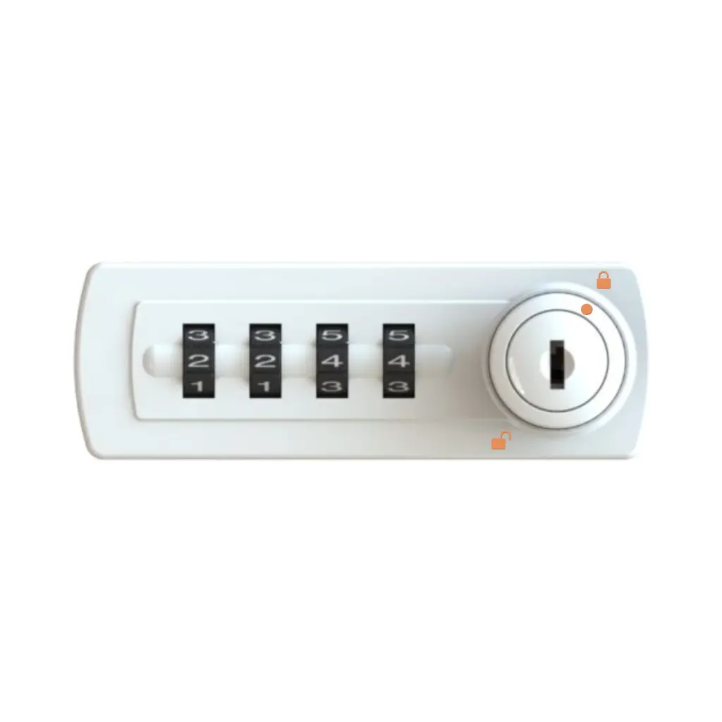 Gemini Mechanical Combination Lock 2700 - White - Left Handed - Public - Secure Lockers.webp