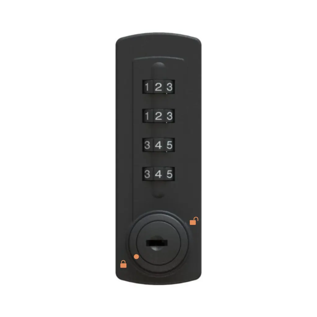 Gemini Mechanical Combination Lock 2700 - Black - Vertical - Public - Secure Lockers.webp