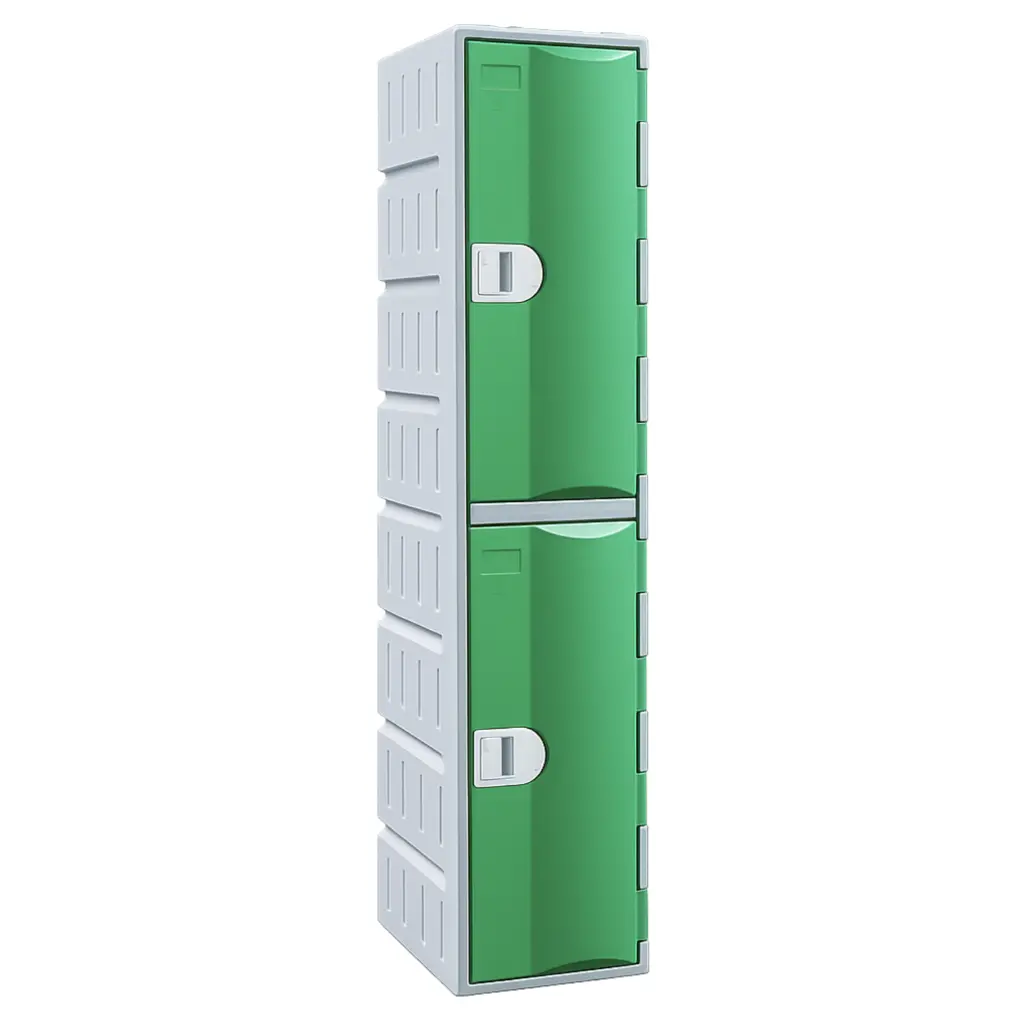 Two Door HDPE Heavy Duty Plastic Locker - Green - Secure Lockers.webp