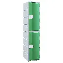Two Door HDPE Heavy Duty Plastic Locker - Green - Secure Lockers.webp