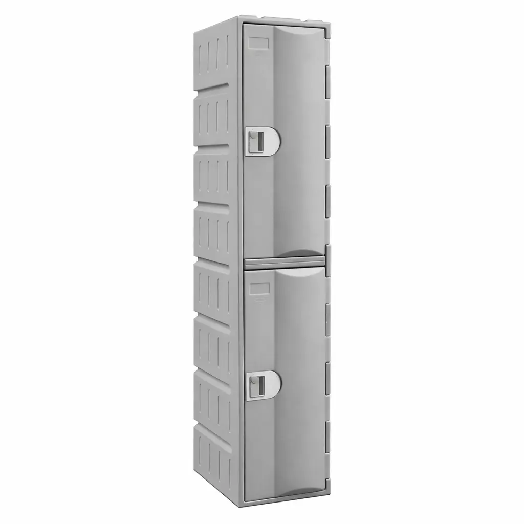 Two Door HDPE Heavy Duty Plastic Locker - Grey - Secure Lockers.webp