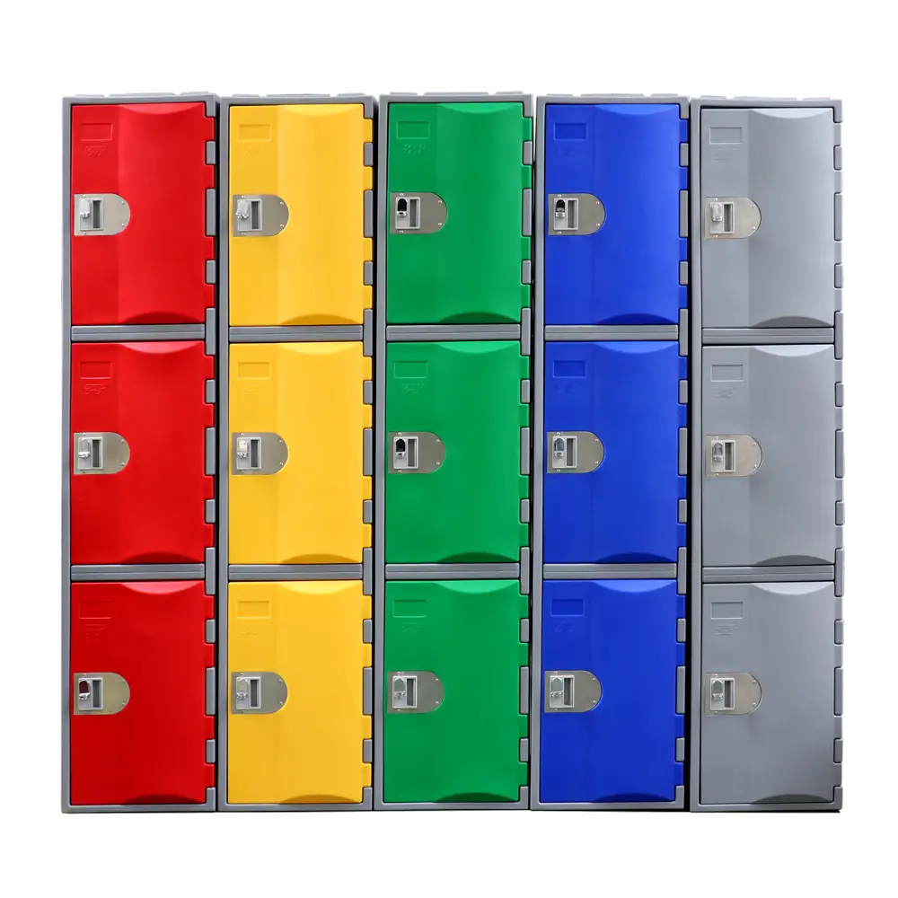 3 Door HDPE Heavy Duty Plastic Locker - Multi Colours - Secure Lockers.webp