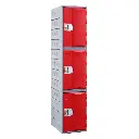 Three Door HDPE Heavy Duty Plastic Locker - Red - Secure Lockers.webp