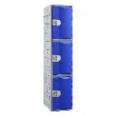 Three Door HDPE Heavy Duty Plastic Locker - Blue - Secure Lockers.webp