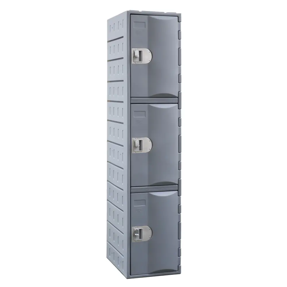 Three Door HDPE Heavy Duty Plastic Locker - Grey - Secure Lockers.webp
