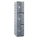 Three Door HDPE Heavy Duty Plastic Locker - Grey - Secure Lockers.webp