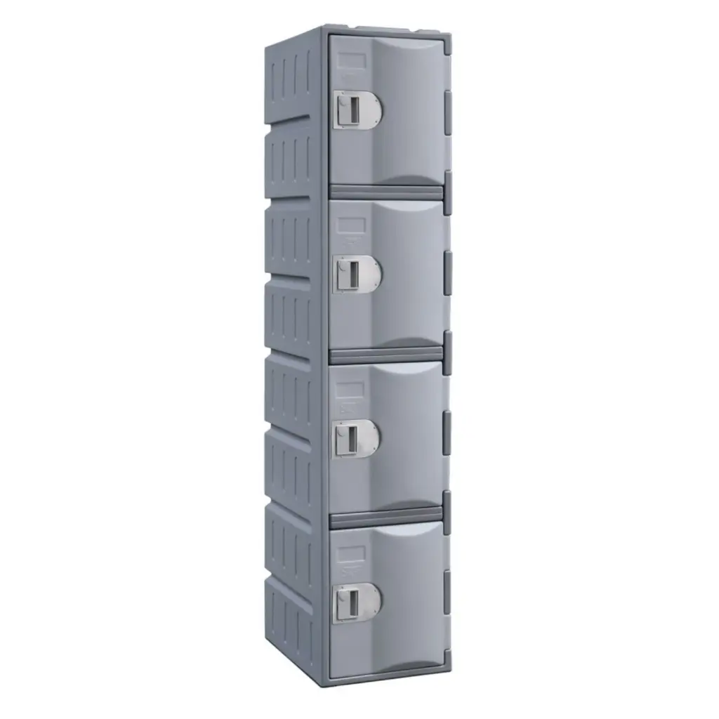 Four Door HDPE Heavy Duty Plastic Locker - Grey - Secure Lockers.webp