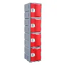 Four Door HDPE Heavy Duty Plastic Locker - Red - Secure Lockers.webp