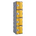 Four Door HDPE Heavy Duty Plastic Locker - Yellow - Secure Lockers.webp
