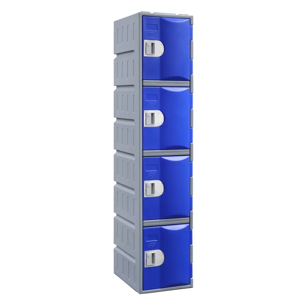 Four Door HDPE Heavy Duty Plastic Locker - Blue - Secure Lockers.webp