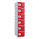 Six Door HDPE Heavy Duty Plastic Locker - Red - Secure Lockers.webp