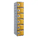 Six Door HDPE Heavy Duty Plastic Locker - Yellow - Secure Lockers.webp