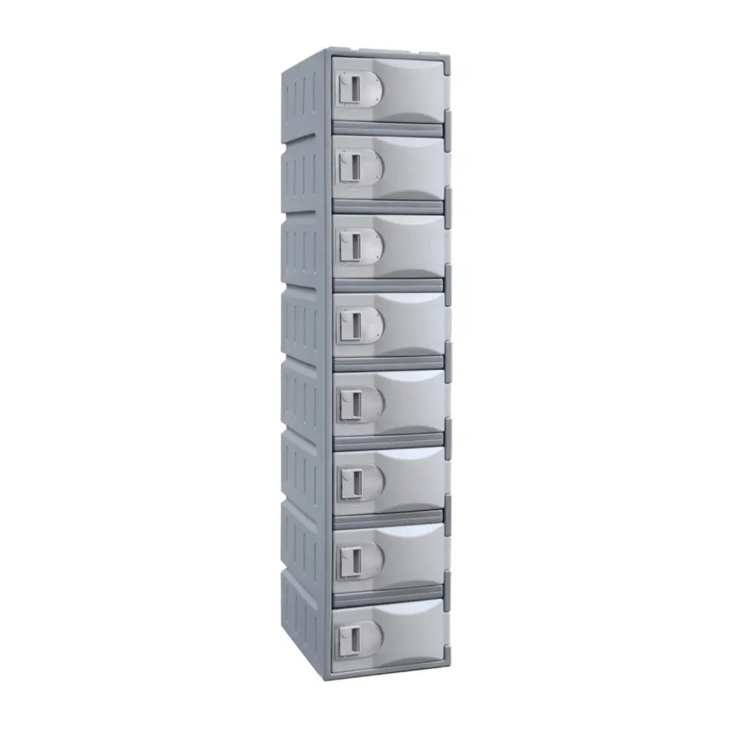 Eight Door HDPE Heavy Duty Plastic Locker - Grey - Secure Lockers.webp