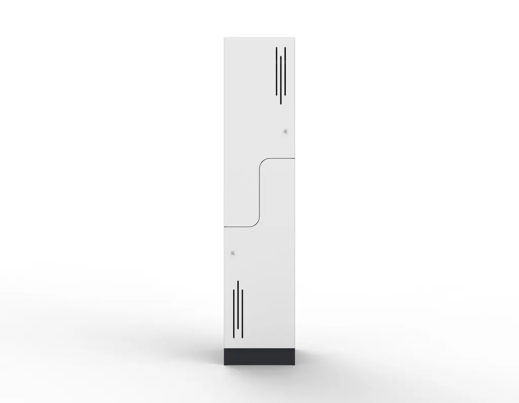 Stepped Door Laminate Locker - White Satin - Secure Lockers.webp