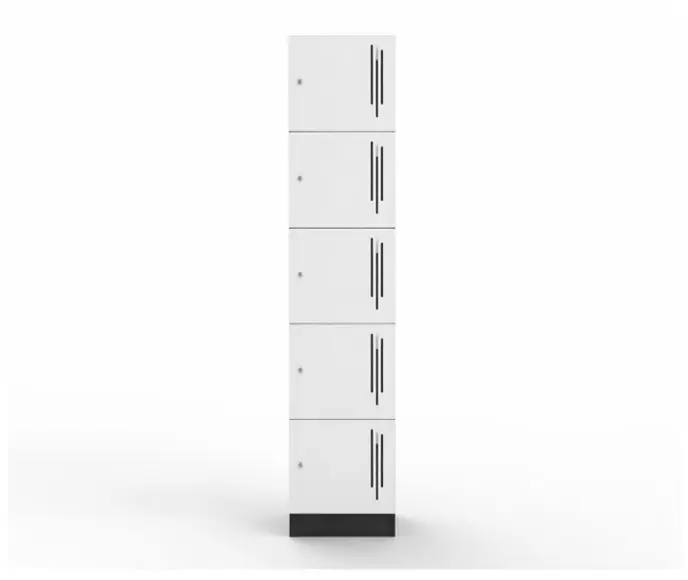 5 Door Laminate Locker - Satin White - Secure Lockers.webp