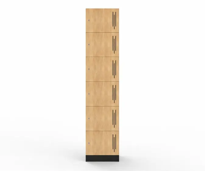 6 Door Laminate Locker - Natural Oak - Secure Lockers.webp