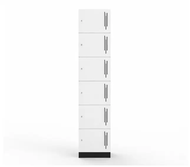 6 Door Laminate Locker - Satin White - Secure Lockers.webp