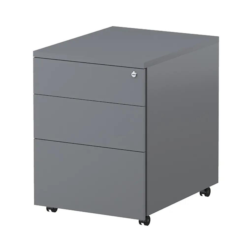 Trimline Mobile Pedestal - Secure Lockers - Satin Silver.webp