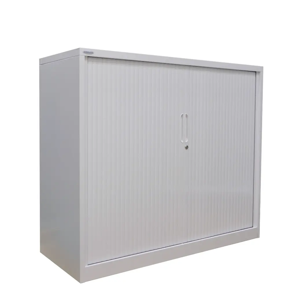Tambour Door Cabinet - 1015Hx1200Wx462D - Silver Grey - Secure Lockers.webp