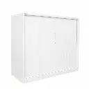 Tambour Door Cabinet - 1015Hx1200Wx462D - White Satin - Secure Lockers.webp