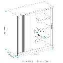 Tambour Door Cabinet - 1200Hx1200Wx462D - Dimensions - Secure Lockers.webp