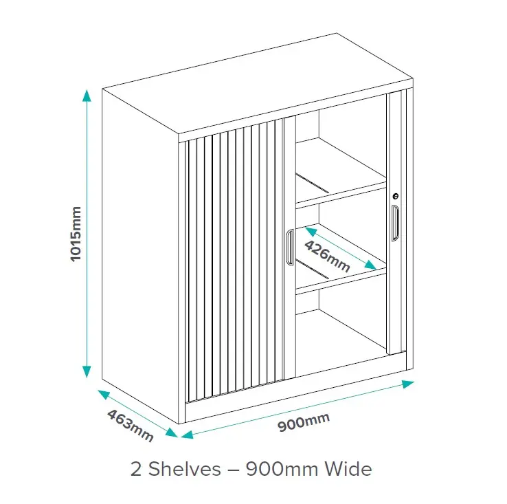 Tambour Door Cabinet - 1015Hx900Wx462D - Dimensions - Secure Lockers.webp