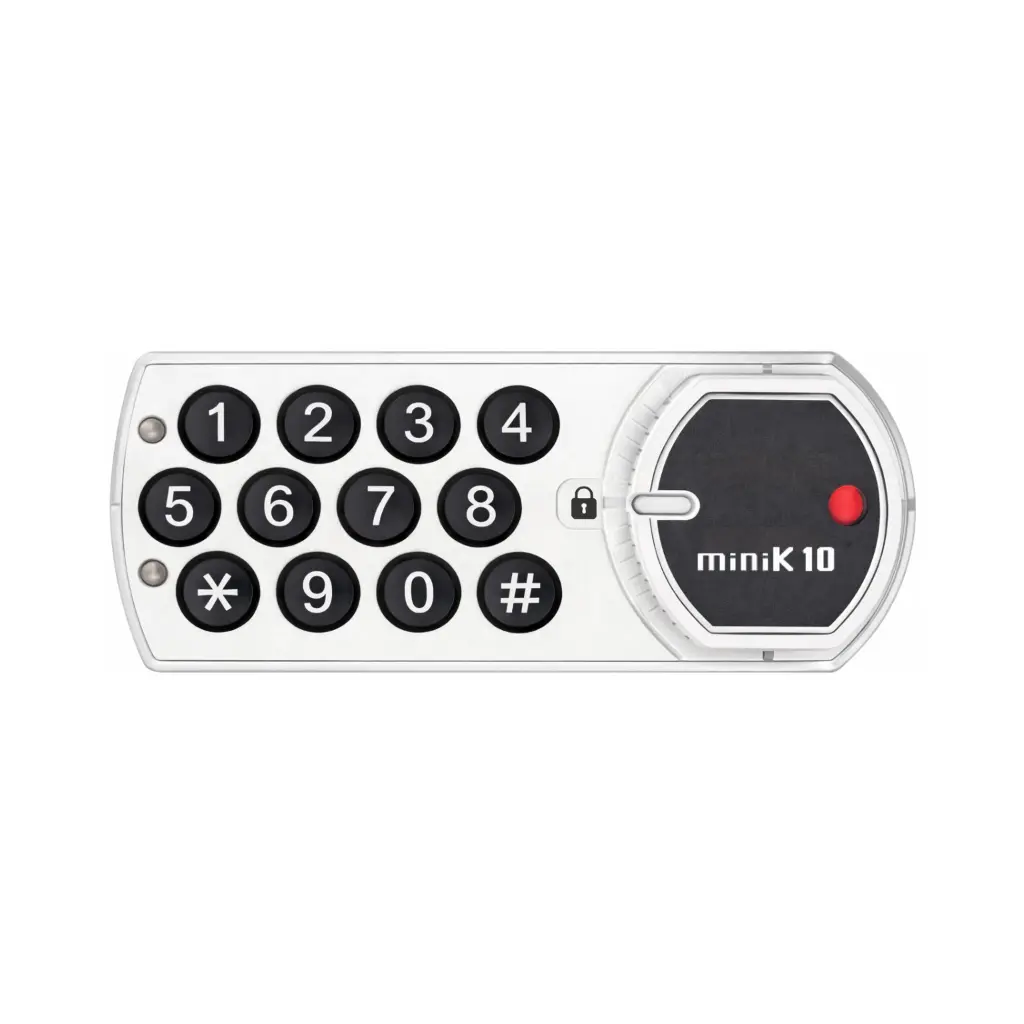 MiniK 10 PIN or NFC Digital Combination Lock - White - Left Handed - Secure Lockers.webp