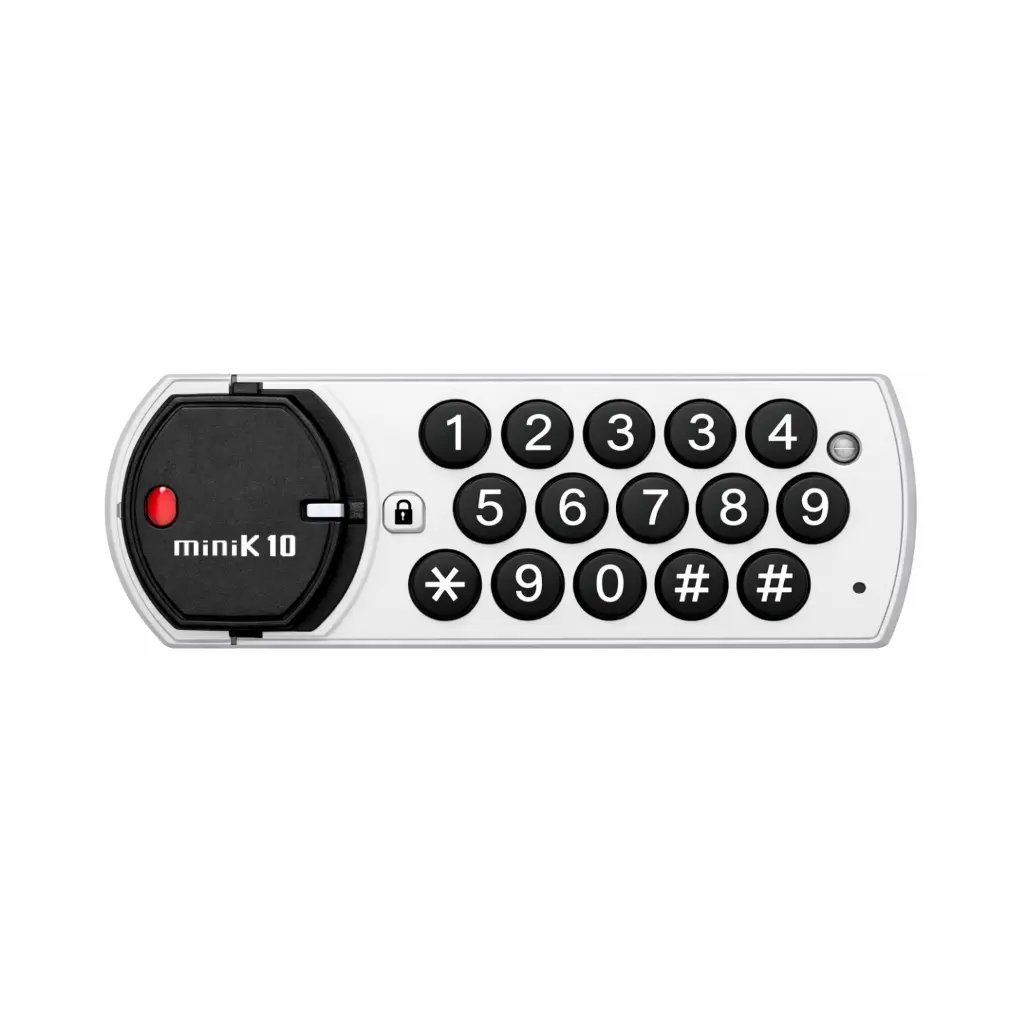 MiniK 10 PIN or NFC Digital Combination Lock - White - Right Handed - Secure Lockers.webp