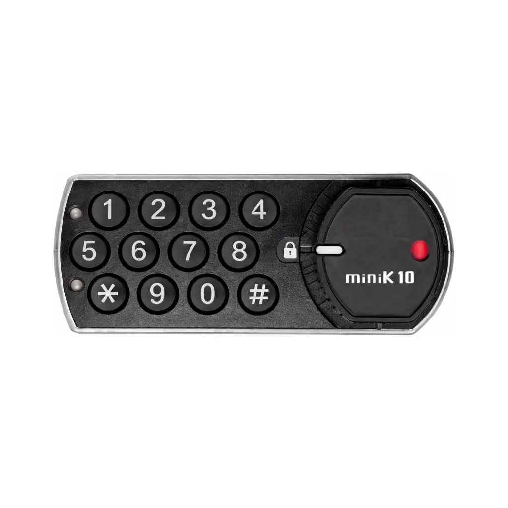 MiniK 10 PIN or NFC Digital Combination Lock - Black - Left Handed - Secure Lockers.webp