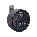 Metal Round Combination Lock - Black Unlocked - Secure Lockers.webp