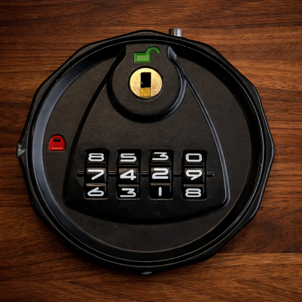 Metal Round Combination - Lock - Dark Timber Laminate Locker - Secure Lockers.webp