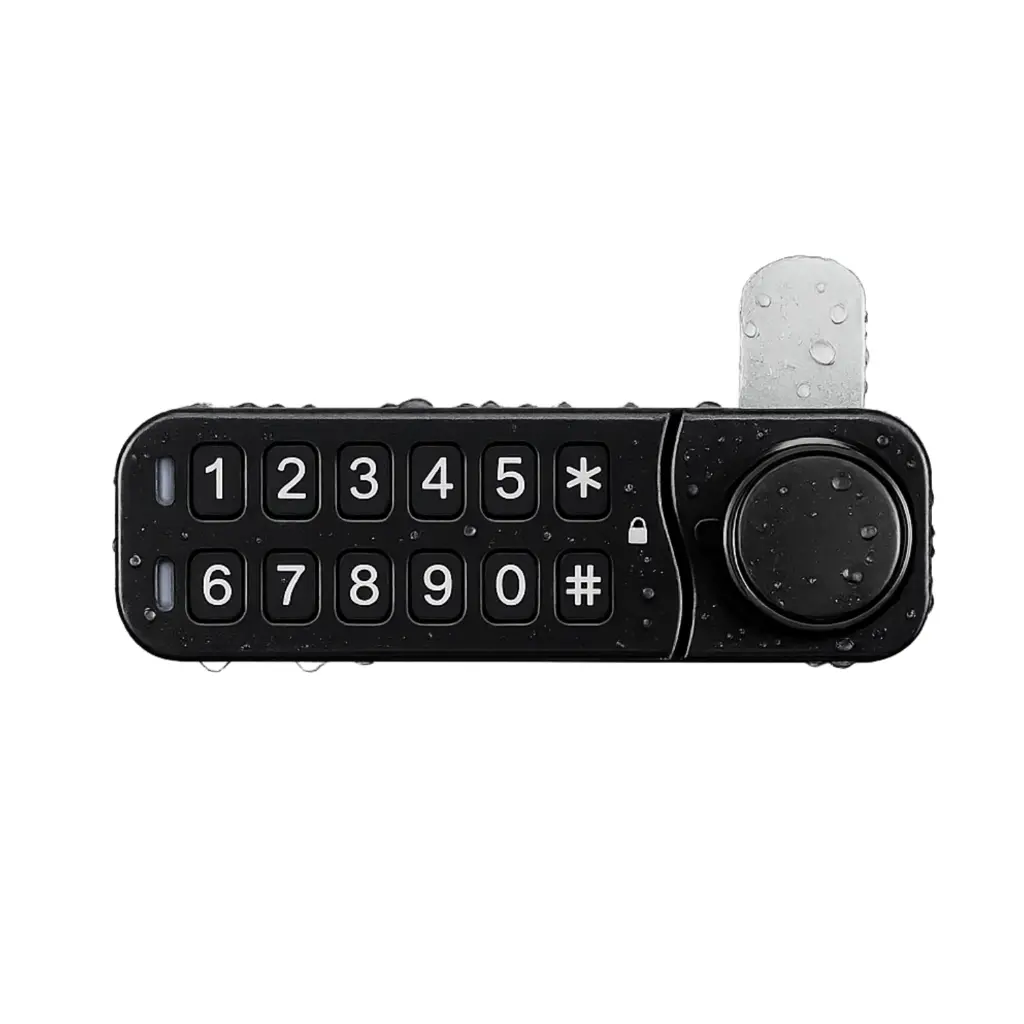 Wet Area Push Button Digital Lock - Black - Left Handed - Secure Lockers.webp