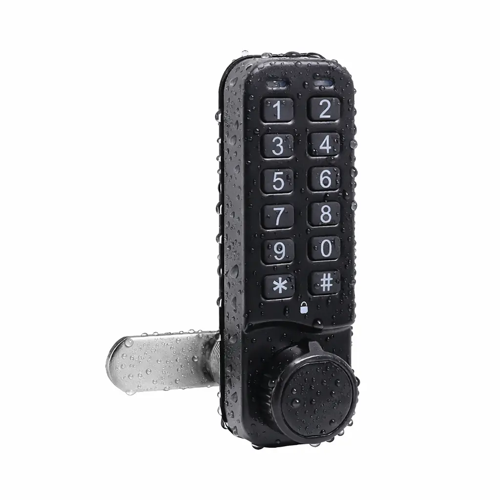 Wet Area Push Button Digital Lock - Black - Vertical - Secure Lockers.webp