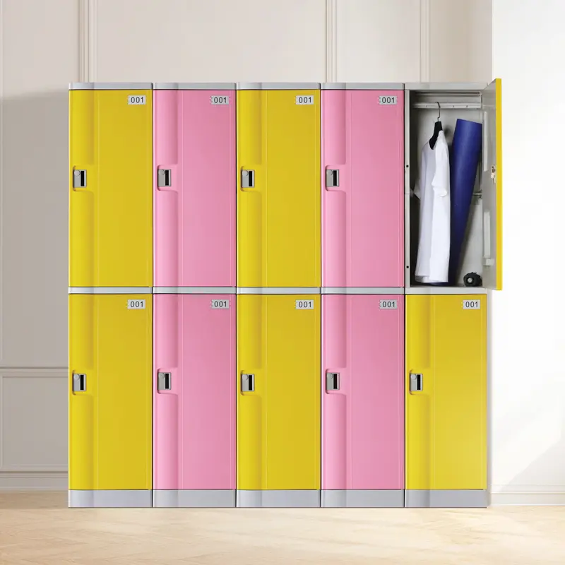 Two Door ABS Plastic Locker 1950H - Alternating Colours - With Hanging Rail - Secure Lockers.webp