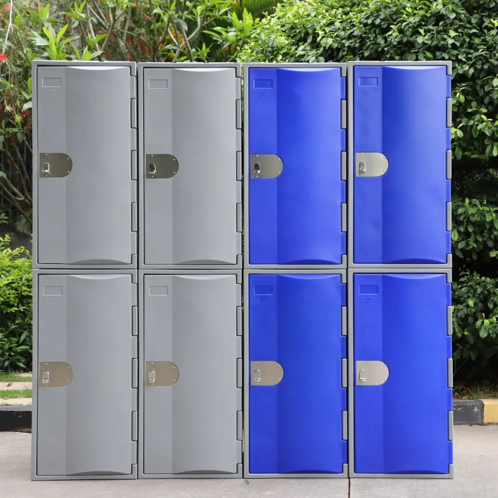 Two Door ABS Plastic Locker 1950H - Grey and Blue - Secure Lockers.webp
