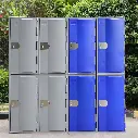 Two Door ABS Plastic Locker 1950H - Grey and Blue - Secure Lockers.webp