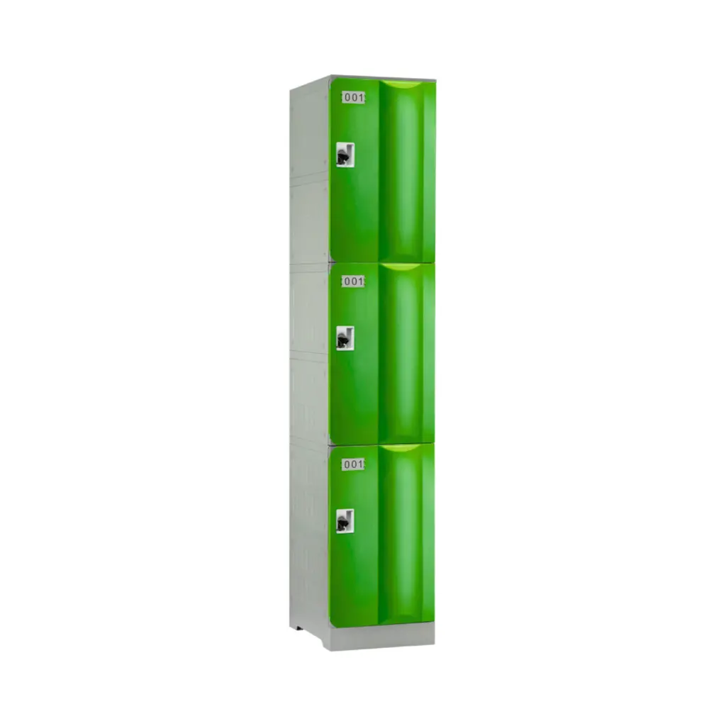 Three Door ABS Plastic Locker 1950H - Green - Secure Lockers.webp