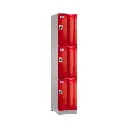 Three Door ABS Plastic Locker 1950H - Red - Secure Lockers.webp