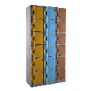Six Door ABS Plastic Locker 1950H - Alternating Colours - Secure Lockers.webp