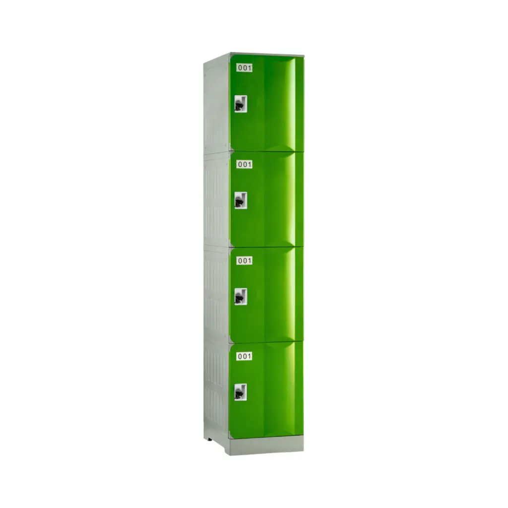 Four Door ABS Plastic Locker 1950H - Green - Secure Lockers.webp