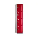 Four Door ABS Plastic Locker 1950H - Red - Secure Lockers.webp