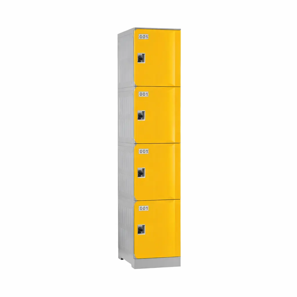 Four Door ABS Plastic Locker 1950H - Yellow - Secure Lockers.webp