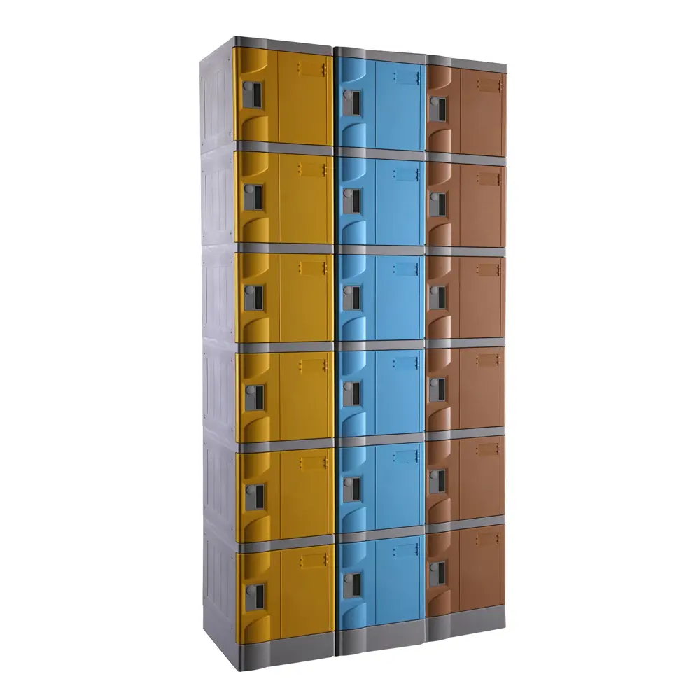 Six Door ABS Plastic Locker 1950H - Alternating Colours - Secure Lockers.webp