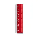 Six Door ABS Plastic Locker 1950H - Red - Secure Lockers.webp
