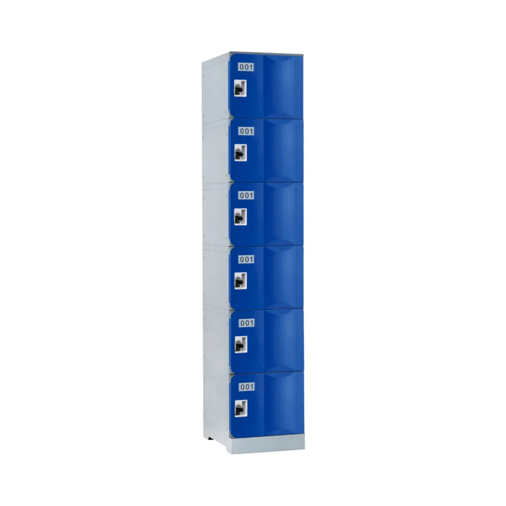 Six Door ABS Plastic Locker 1950H - Blue - Secure Lockers.webp